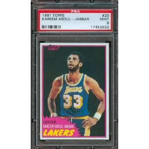 1981 Topps #20 Kareem Abdul Jabbar Los Angeles Lakers Professionally 