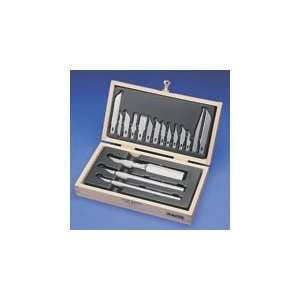  Standard Precision Knife Set with Wooden Chest, 19 Pieces 
