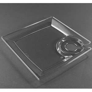 WNA Comet MSCTL Clear 8 Milan Square Cocktail Plate with Cup Holder 