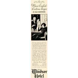 1933 Ad Windsor Hotel Luxury Lodging Montreal Canada   Original Print 