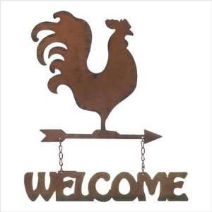  Weathervane Rooster Welcome Sign Patio, Lawn & Garden