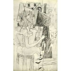  1955 Heliogravure Artist Georges Braque Seated Woman 