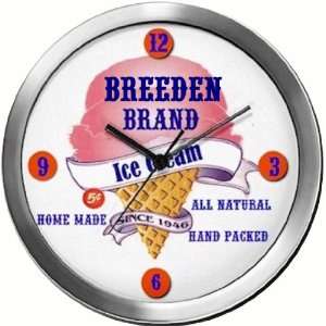  BREEDEN 14 Inch Ice Cream Metal Clock Quartz Movement 