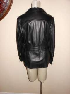 NWT Lafayette 148 New York Jordan Black Leather Shirt Jacket 14 $698 