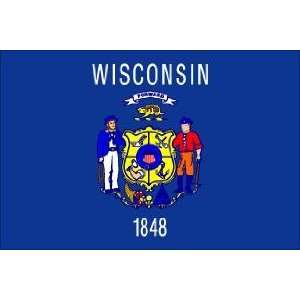  5 x 8 Feet Wisconsin Nylon   outdoor State Flags Made in 