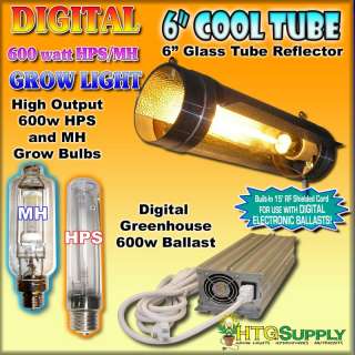 Digital 600 watt HPS & MH GROW LIGHT 600w w COOL TUBE   