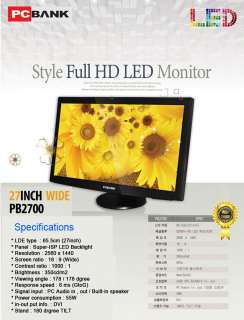   PB2700 27 Q HD S IPS Panel LED 2560X1440 DVI Speaker Monitor  