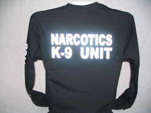 Reflective Narcotics K 9 Long Sleeve T Shirt,K9 Unit SM  