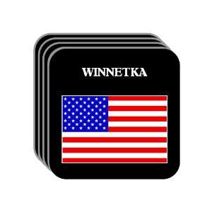  US Flag   Winnetka, Illinois (IL) Set of 4 Mini Mousepad 