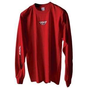  Fly Racing F Wing Long Sleeve T Shirt   2X Large/Red 