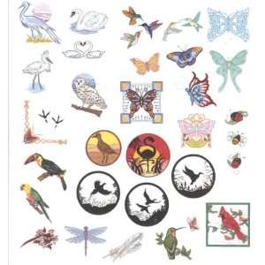  Embroidery Machine Designs CD THINGS WITH WINGS
