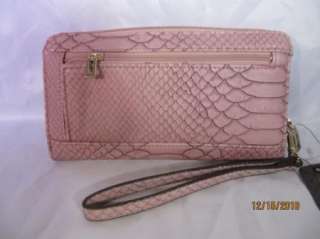GUESS WALLET OTILIA LARGE ZIP AROUND tags womens pink G  