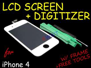 Full Assembly LCD Screen w/ Touch Digitizer White +Tools for iPhone 4 