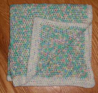 Boy / Girl Handmade Crochet Baby Blanket 27x27 New *  