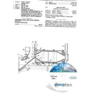  NEW Patent CD for PHOSPHORUS RECOVERY FEED CONTROL METHOD 