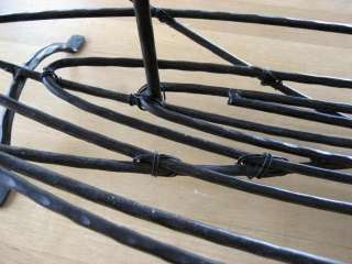 Casual Large Black Wrought Iron Oval Candelabra  