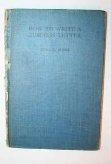 How To Write A Business Letter text book 1910 Signed  