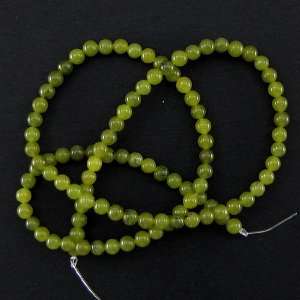  4mm olive jade round beads 16 strand