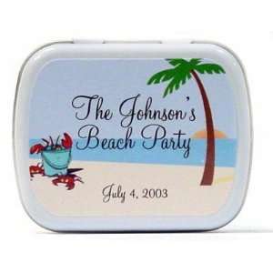  Beach with Lobster Personalized Wedding Favor Mint Tins 
