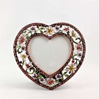 Faberge Frames, Flowers Heart Faberge Frame, Antique Style Photo Frame 
