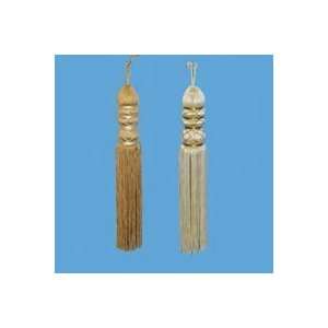   Ivory and Gold Thread Tassel Christmas Ornaments 8