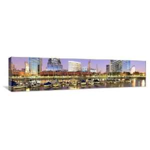 Buenos Aires Night Skyline   Gallery Wrapped Canvas   Museum Quality 