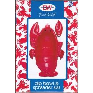 Tropical Lobster Fresh Catch Dip Bowl & Spreader Set  