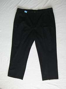 HAGGAR pants/DRESS/slacks BLACK ~ cuffed pleated ~ mens 44/30 