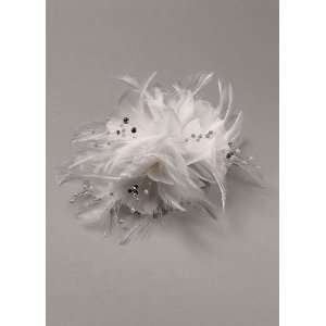 Davids Bridal Feather Pouf with Pearl Sprays Style F8097, Bridal 