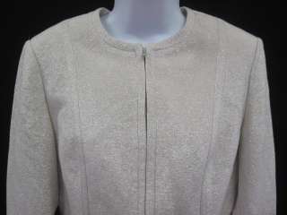 NWT LILIU Silver Silk Linen Blazer Jacket Size 4 $748  