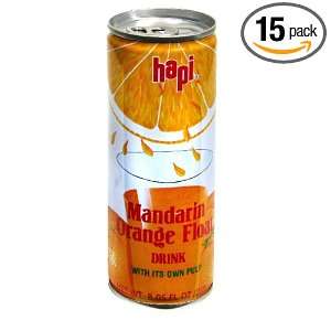 Hapi Drink Mandarin Orange Float, 8.05 Ounce (Pack of 15)  