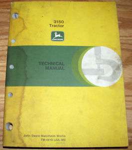 John Deere 3150 Tractor Technical Repair Service Shop Manual jd book 