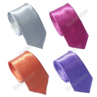 Mens Solid Color Plain Silk Imitation Jacquard Woven Tie Necktie 4pcs 