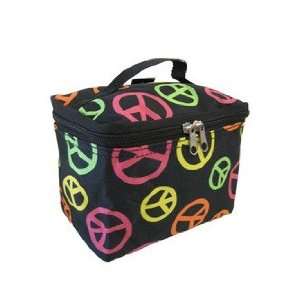   Cute Cosmetic Makeup Bag Case Multi Color Peace Signs Small Beauty