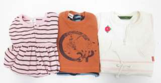 LOT 3 DESIGNER Ivory Pink Orange Dresses Shirt 1MO 18MO  