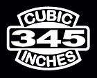 V8 345 CUBIC INCHES ENGINE DECAL SET 345 CI EMBLEM STICKERS