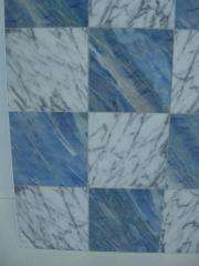 Dollhouse Gleaming Faux Marble Flooring 34730 BL/WH  