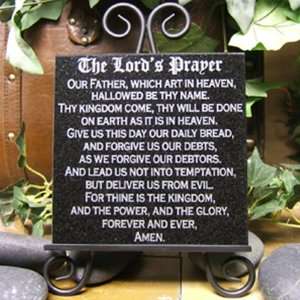   Lords Prayer 6x6 Lasered Black Granite Stone Plaque