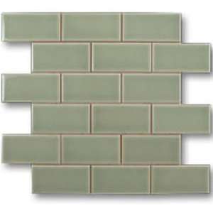  Adex USA Hampton Mosaic 2 x 4 Green Ceramic Tile