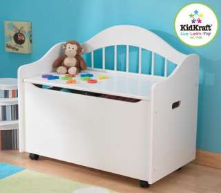 KidKraft White Wood Toy Box & Bench   Limited Edition  