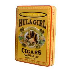  Hula Girl Coconut Mac Nut Small Cigar Tin 