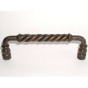 Twisted Bar Pull 6 Drill Centers   Patina Rouge