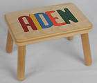 WOODEN PERSONALIZED NAME PUZZLE WOOD STEP STOOL