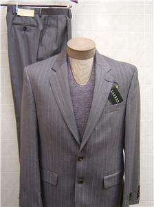 NEW 48L POLO RALPH LAUREN Mens 100% Wool Pin Stripe Suit Coat Pants 43 