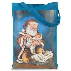 Adoring Kneeling Santa Infant Baby Bag Jesus Nativity Large 18 Tote 