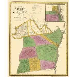  ALBANY & SCHENECTADY COUNTY NEW YORK (NY) MAP 1829