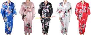 Japan Peafowl Kimono Dress Robe One Size Red WKD 06  
