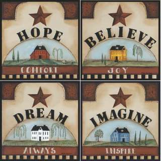 Hope Believe Dream Imagine Set Country Framed Print  
