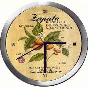  ZAPATA 14 Inch Coffee Metal Clock Quartz Movement Kitchen 