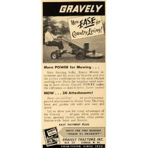  1957 Ad Gravely Tractors Dunbar Grass Mower Lawn Yard 